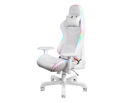 Fotel gamingowy Deltaco GAM-080-W RGB Biale